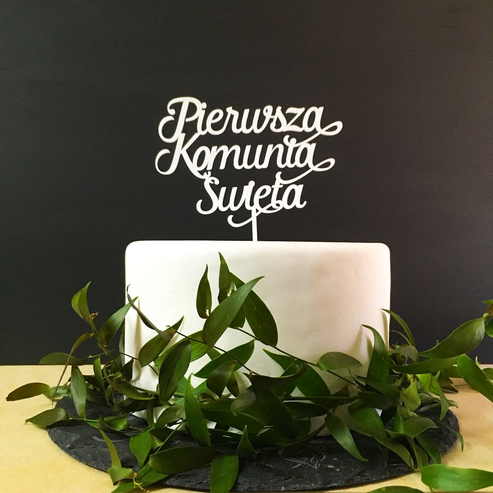 biały topper na tort komunijny